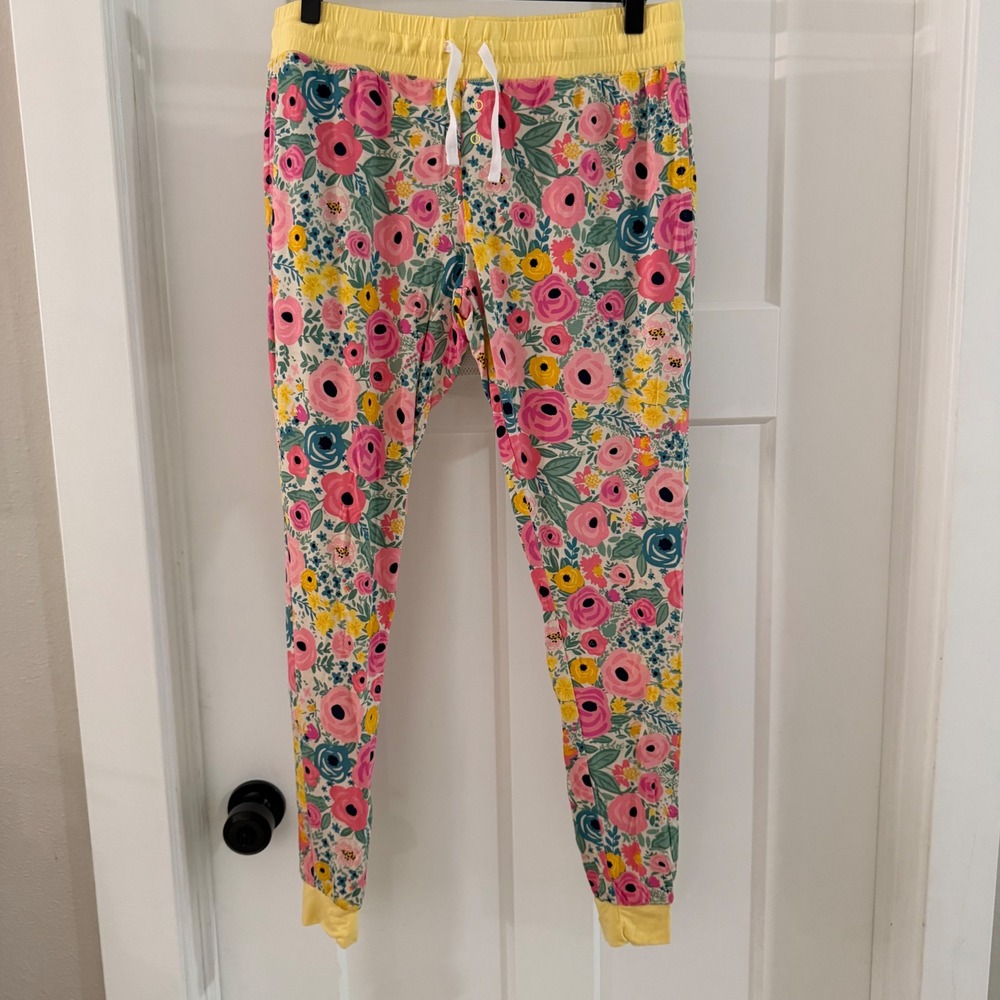Little Sleepies Secret Garden Pajama Pants Womens Small Bamboo Floral Lunaluxe - Picture 1 of 4